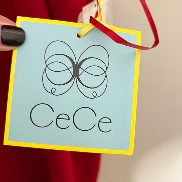 Cece Womens Halter Neck Bow Shift Dress 14 Red Cocktail Holiday Party Christmas - Picture 7 of 13